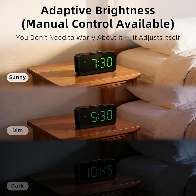 Battery Operated Small Alarm Clock: Compact Cordless Design | Digital Large - Image 6