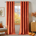 MIULEE Fall Orange Velvet Curtains Terracotta 52 x 108 Inch Length Set of 2 | by MIULEE