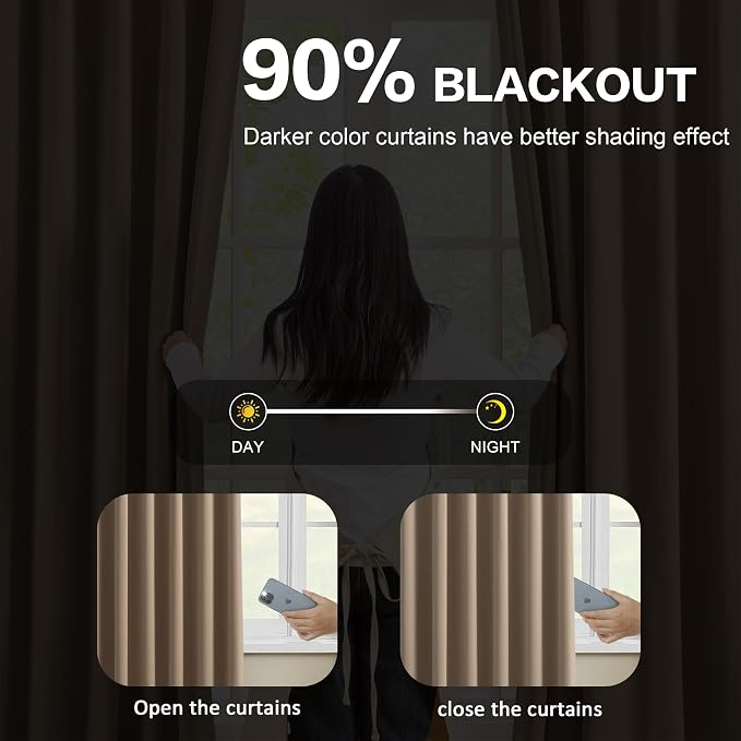 Pinch Pleated Blackout Curtains 108 Inch Long 2 Panels - Image 3