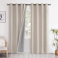 YoungsTex Oatmeal Linen Blackout Curtains 84 Inch Length, Bedroom Room by YoungsTex