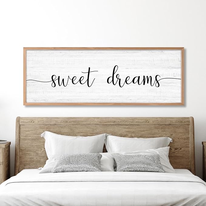 Sweet Dreams Wall Decor Above Bed 41.3''×15'' Large Farmhouse Wall Decor by Rutiyoka