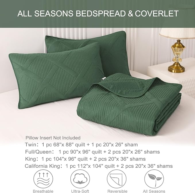 Exclusivo Mezcla Quilt King Size, Olive Green | Soft Bedspreads - Image 6