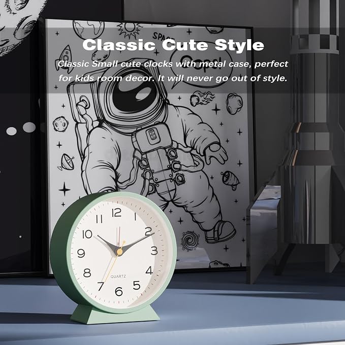 AYRELY® 4.5" Analog Alarm Clock, Small Retro Desk Clock and Table Clock | - Image 5