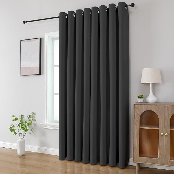 CUCRAF Dark Grey Blackout Curtains 108 inch Length 2 Panels Set, Room Darkening - Image 8