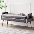 Luxurious End of Bed with den Legs, Bedroom Velvet Upholstered Seat, Comfy by Unknown