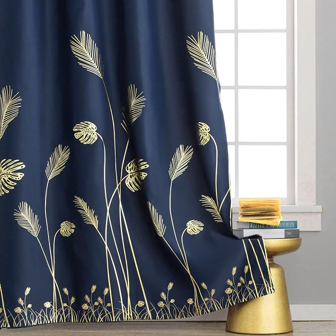 Blackout Curtains Grommet 96 Inches Long Elegant Gold Palm Tree and Wheat Print - Image 7