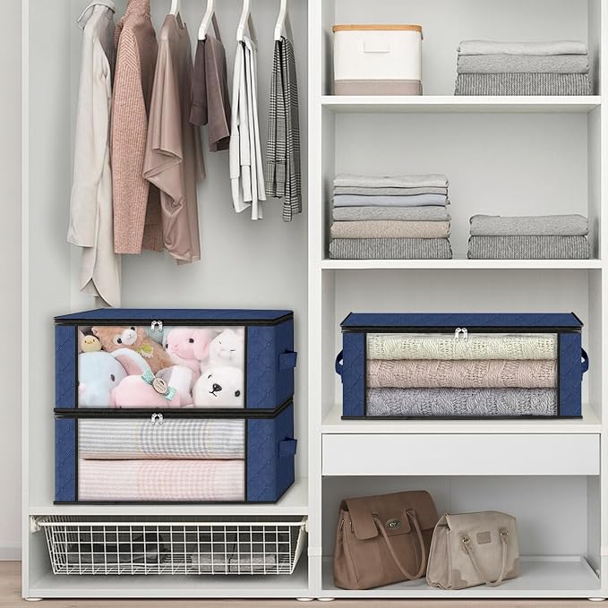 HomeHacks 10-Pack Clothes Organizer Storage Bags, 35L Storage Bins, Reinforced - Image 6
