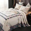 ROOMLIFE Quilt Set Twin Floral Leaves 3D Embroidery Pattern 2-Piece Cotton | by ROOMLIFE
