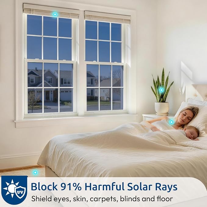 rabbitgoo Window Privacy Film One Way, 17.5" x 157.4", Heat Sun Blocking Anti - Image 4
