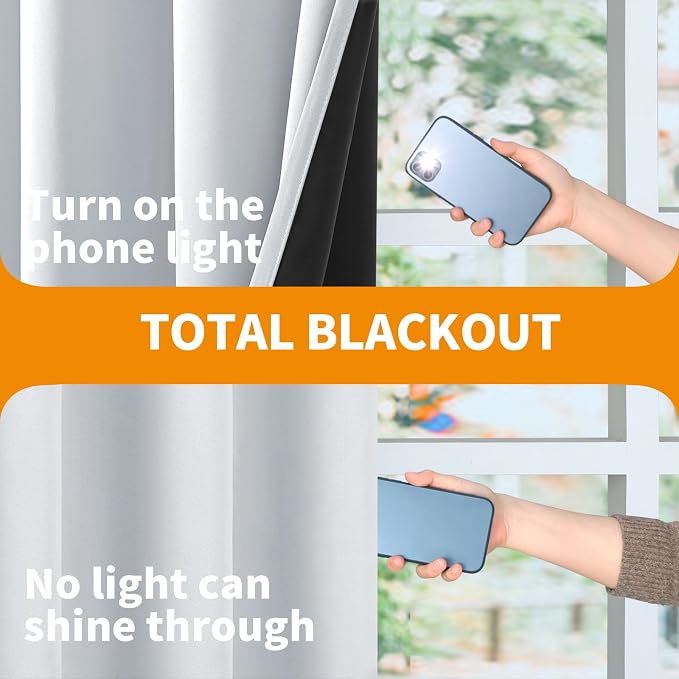 YoungsTex Short 100% Blackout Curtains 48 Inches Length - Image 8