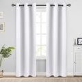 COSVIYA Grommet Room Darkening Pure White Curtains 84 inch Long by COSVIYA