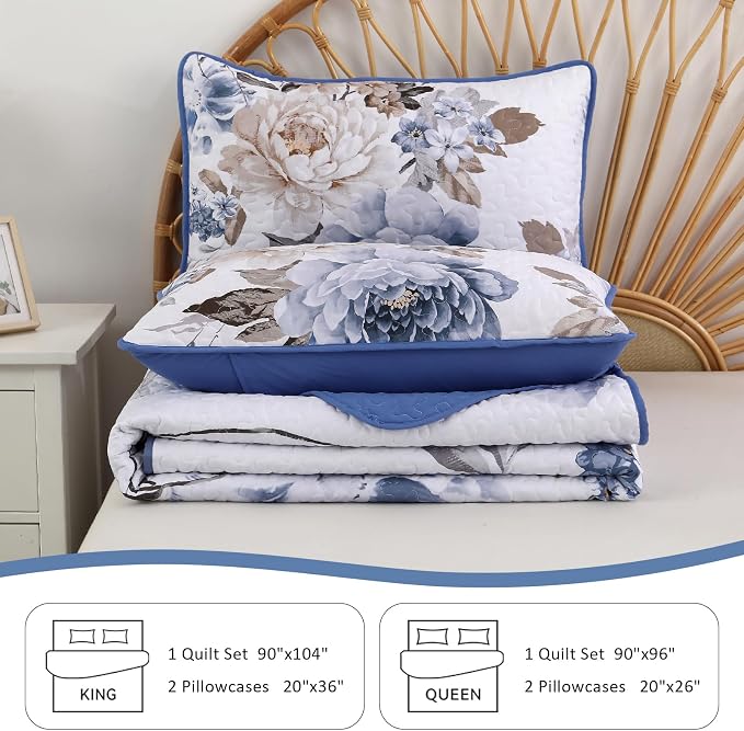 WONGS BEDDING Quilt Queen Size, Soft Microfiber Lightweight Bedspread Bedding - Image 7