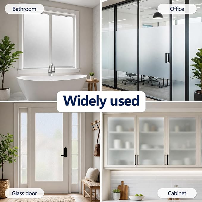 Frosted Window Privacy Film Static Cling Glass Film 35.4" x 6.5' | No Glue - Image 6