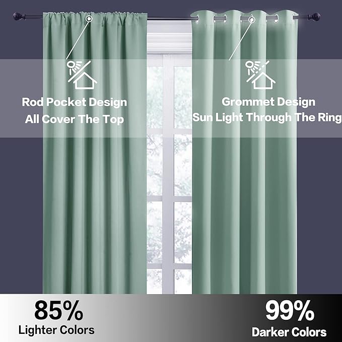 RYB HOME Small Window Curtains 45 inches Length - Image 6