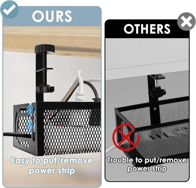 Cable Management, Cable Tray | No Drill Under Desk Cable Management Tray - Image 5