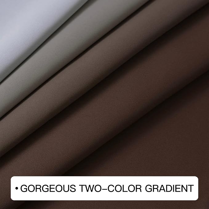 COSVIYA Curtains & Drapes Grommet Ombre Brown Curtains W52 x L63 Inch | - Image 4