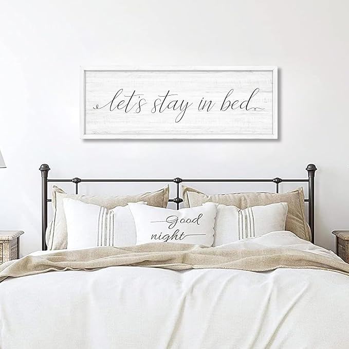 Lets Stay in Bed Wall Decor Above Bed 41.3''×15'' Large Farmhouse Wall Decor - Image 7