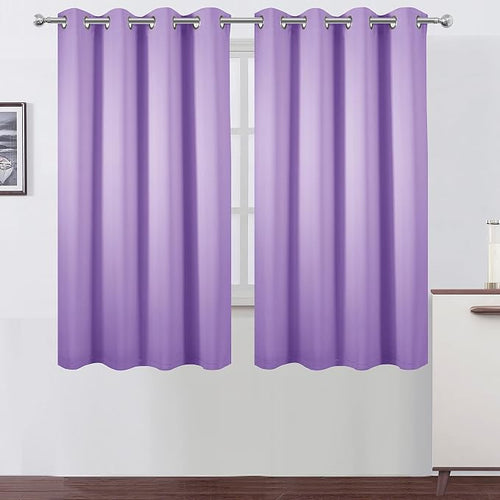 100% Blackout Curtains 52 x 63 Inch/Lavender Curtains 2 Panels - Image 2