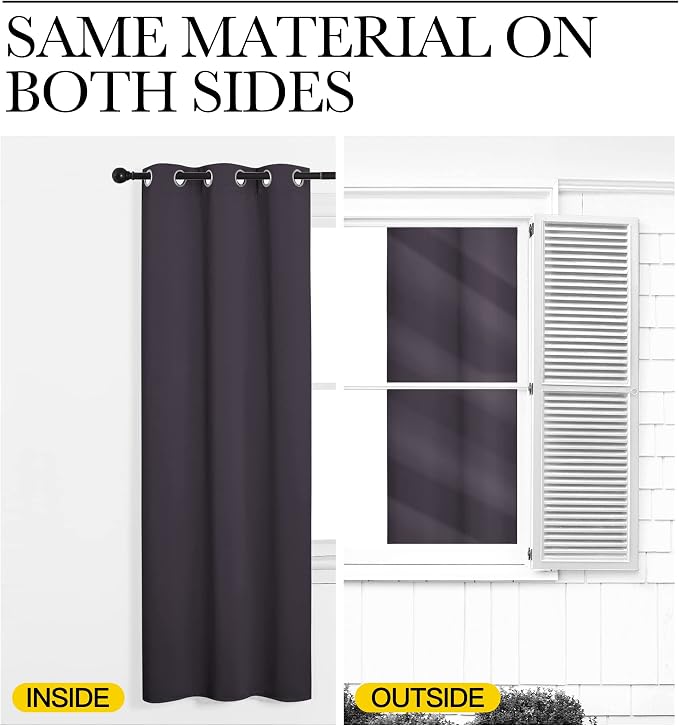 NICETOWN Greyish Purple Blackout Curtains 90 inches Length - Image 5