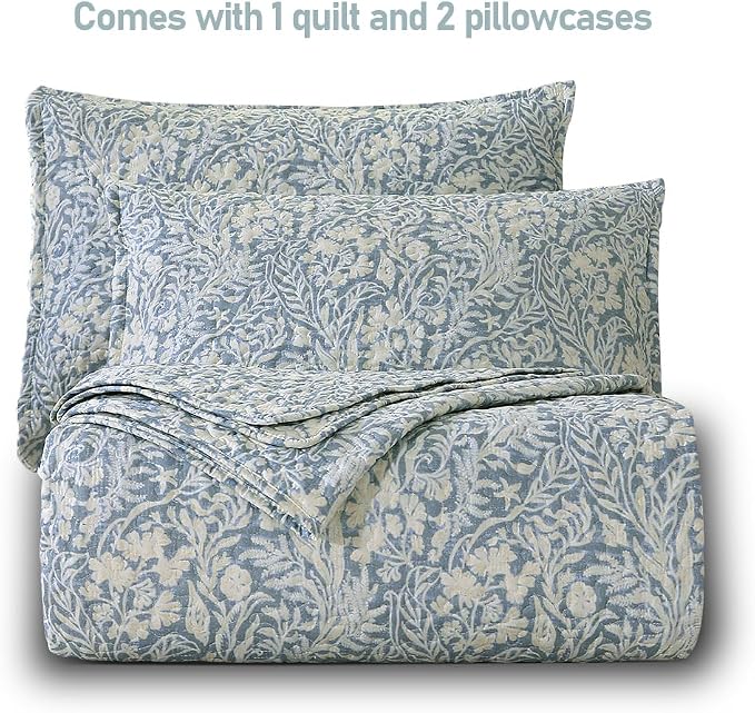 DURLENGEN Botanical Quilt California King Size, Reversible Bedding Set - Image 4