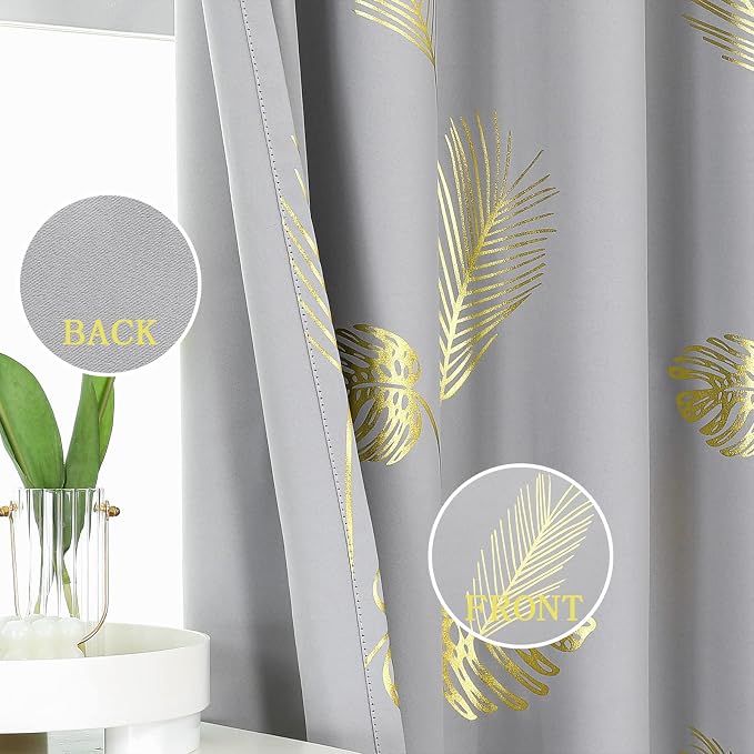 Light Grey Blackout Curtains for Bedroom, Thermal Insulated Window Drapes - Image 3