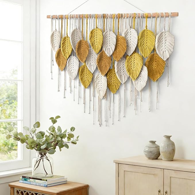 Large Macrame Wall Hanging Boho Woven Tapestry Bohemian Farmhouse Wall Art | - Image 5