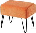 Home Soft Things Jacquard Chenille Ottoman, Tanga-Burnt Orange, Fuzzy Entry Way by HomeSoftThings