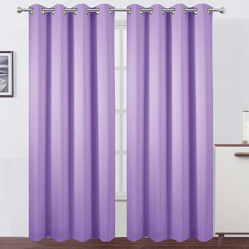 100% Blackout Curtains 52 x 95 Inch/Lavender Curtains 2 Panels - Image 2