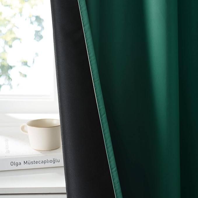RYB HOME Bedroom Blackout Curtains 72 inches Long, 100% Blackout | Thermal - Image 3