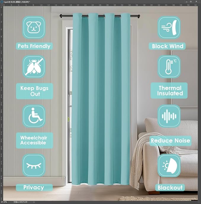 ChrisDowa Blackout Door Curtains - Image 3