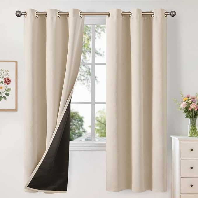 YoungsTex 100% Blackout Curtains 72 Inches Long, Thermal Insulated Black Out by YoungsTex