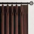96 inches Long Brown Velvet Blackout Curtains by Unknown
