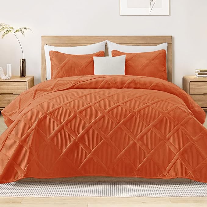 Exclusivo Mezcla Quilt King Size, Burnt Orange | Soft Bedspreads by ExclusivoMezcla