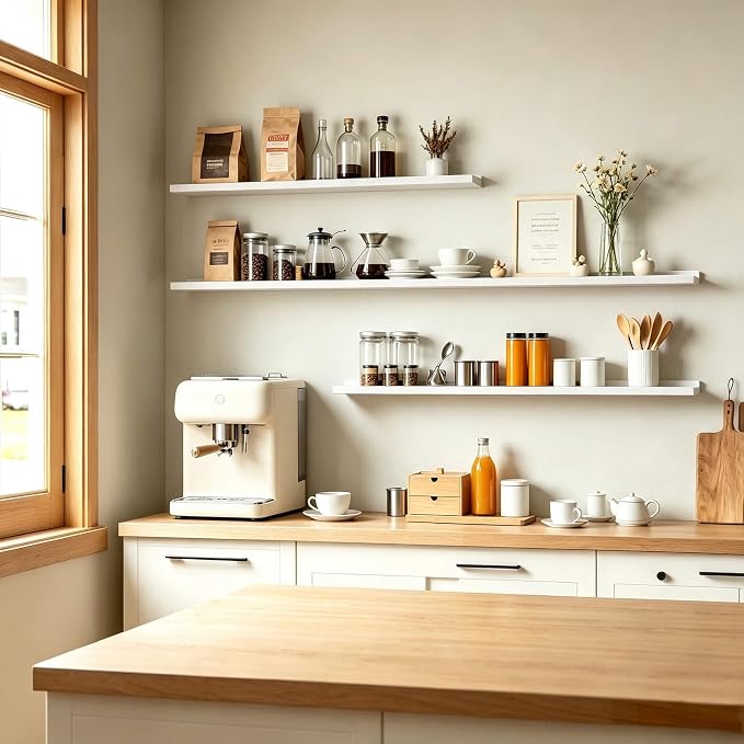 White Floating Shelves for Wall Decor, 40 in Shelf - Image 2
