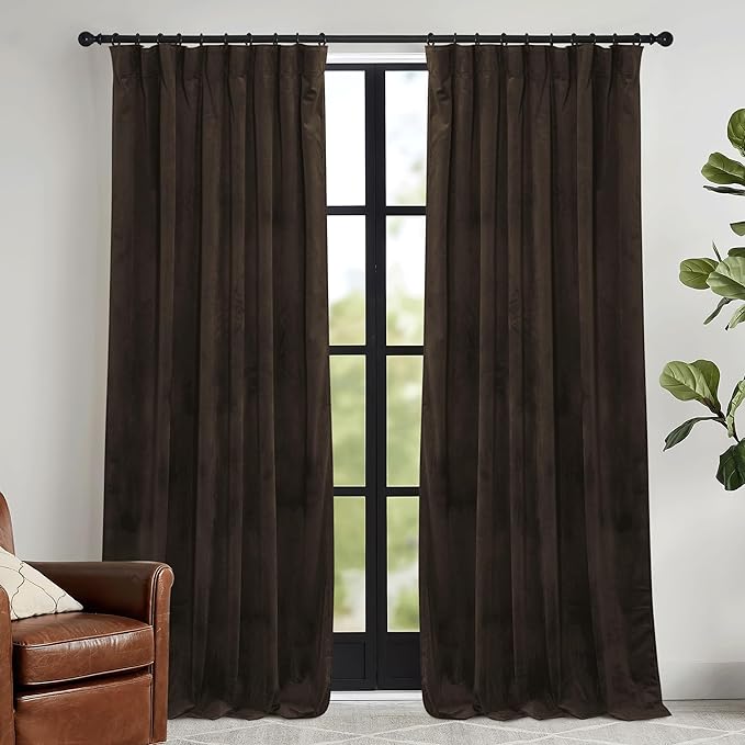 RYB HOME Velvet Curtains 108 inches Long, Extra Long High Ceiling Curtains | by RYBHOME