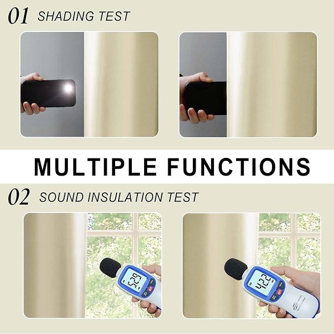 XWZO 100% Blackout Curtains 63 Inches Long - Image 4