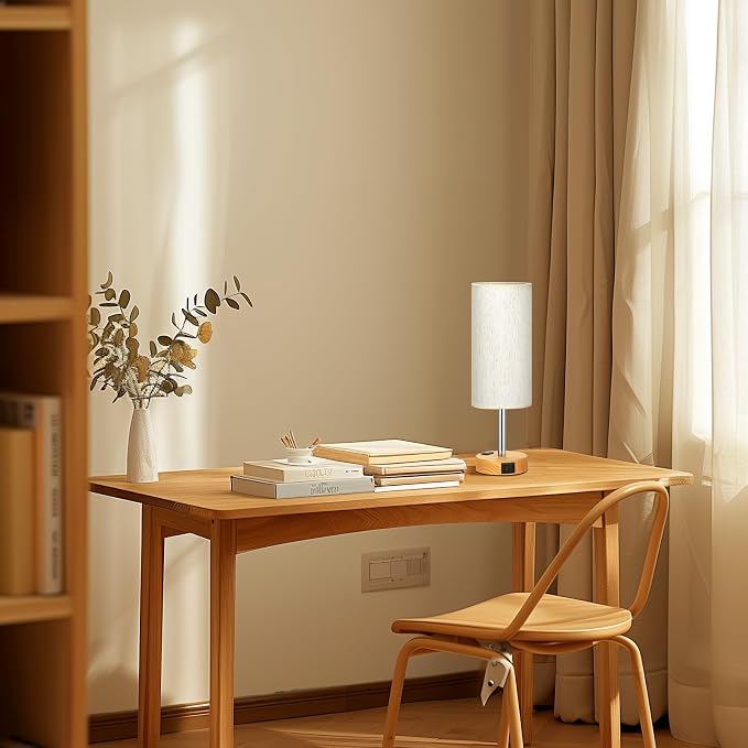 Small Touch Table Lamps Set of 2-3-Way Dimmable, USB A + C Charging, AC Outlet - Image 5