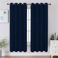CUCRAF Navy Blue Blackout Curtains 63 inch Length 2 Panels Set, Room Darkening by CUCRAF