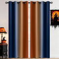COSVIYA Grommet Ombre Dark Blue & Burnt Orange Curtains W52 x L84 Inch | by COSVIYA
