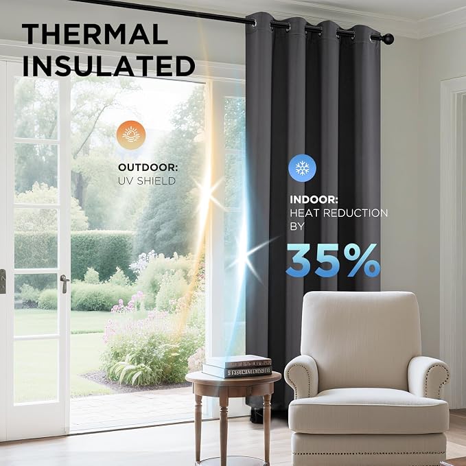 Joydeco Blackout Curtains 84 Inch Length 2 Panels Set, Thermal Insulated Long - Image 4