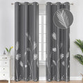 Dark Grey Blackout Curtains for Bedroom, Room Darkening Grommet Thermal by ESTELARTEXTILER