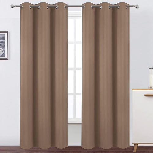 100% Blackout Curtains 40 x 84 Inch/Cappuccino Curtains 2 Panels - Image 2