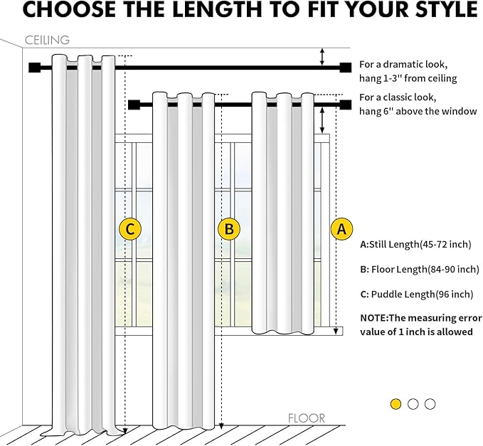 MIULEE Blackout Curtains for Bedroom 2 Panels 40 x 63 Inch Long Light Gray | - Image 7