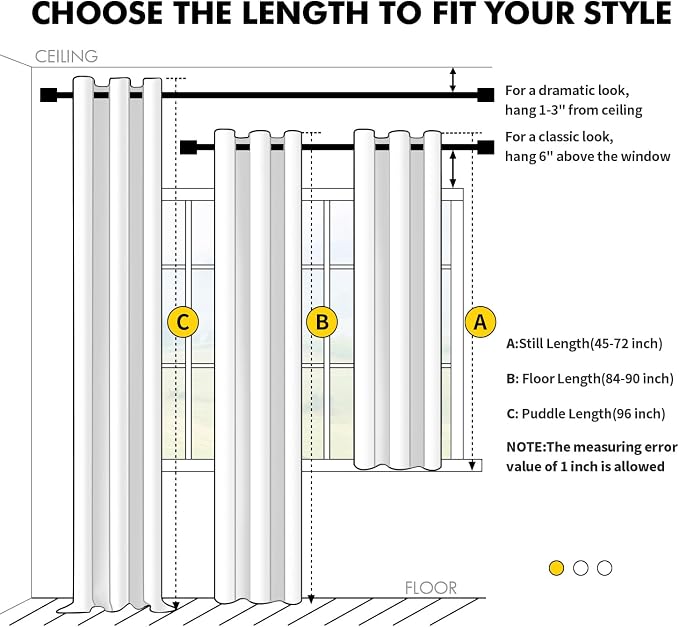 MIULEE Blackout Curtains for Bedroom 2 Panels 40 x 45 Inch Long Pure White | - Image 7