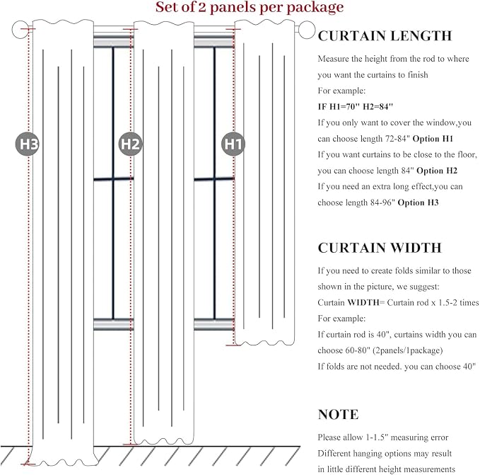 QJmydeco 100% Blackout Curtains 45 Inches Long 2 Panels Set, Short Linen Heat - Image 3