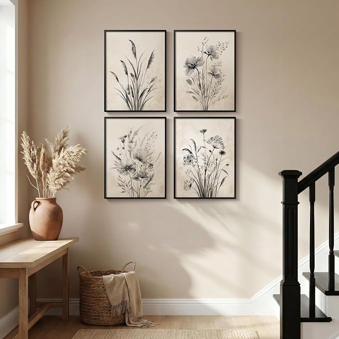 Framed Vintage Floral Botanical Wall Art - Image 4