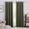 HOMEIDEAS Olive Green Blackout Curtains Bedroom 52X84 2 Panels | Room Darkening by HOMEIDEAS