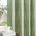 jinchan Boho Blackout Curtains 90 Inches Long Moon Phase Printed Drapes | Sage by JINCHAN