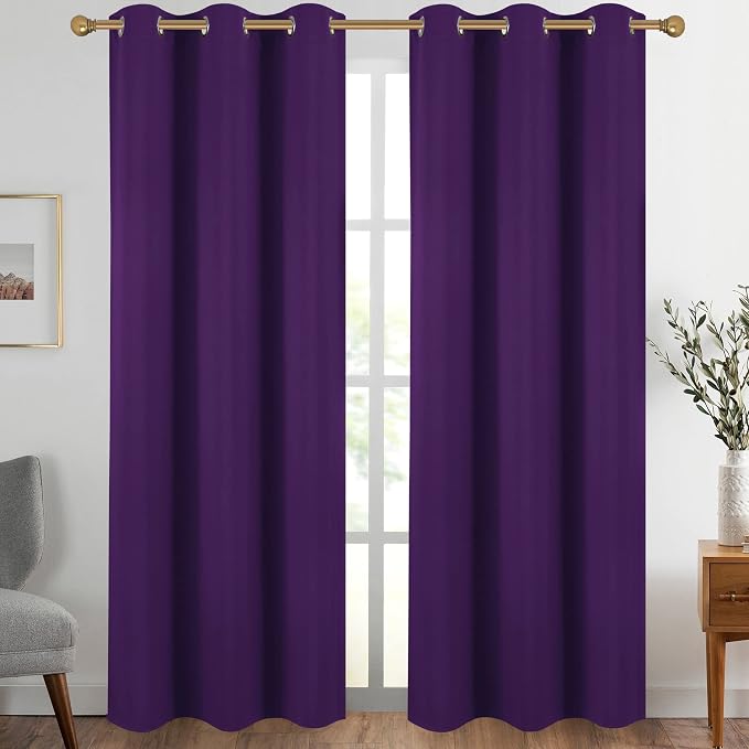 Diraysid Purple Grommet Blackout Curtains by Diraysid%2C+refresh+your+life