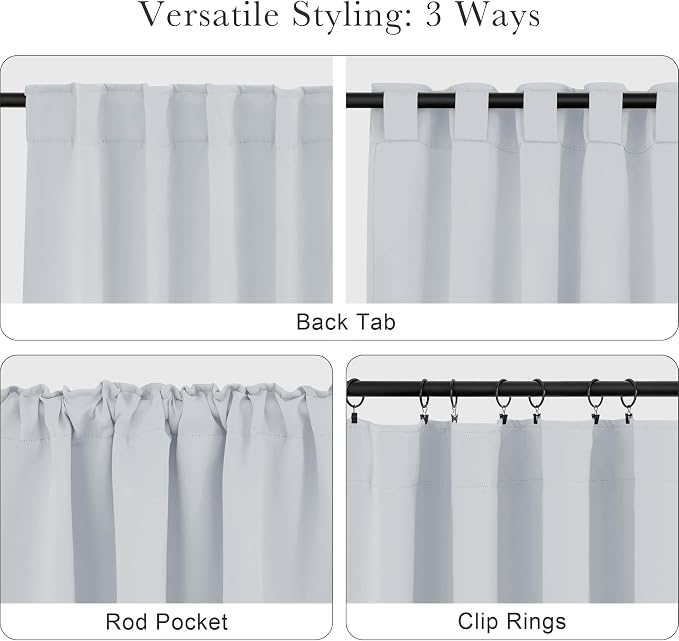 PONY DANCE 60% Light Filtering White Curtain Panels, Kitchen Curtains Room - Image 5